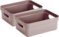 Sunware boîte de rangement - 4x - plastique - rose - 9 litres - bac de rangement - panier de rangement