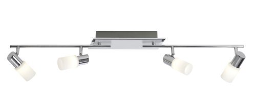 TRIO LEUCHTEN Trio-Leuchten 821410405 LED-balken, geborsteld aluminium, glas wit geveegd, met 2 scharnieren, inclusief 4x4.5W LED, breedte: max. 100 cm