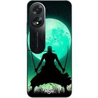 Maniacase Etui Oppo A38 Roronoa Zoro Driedubbel Zwaard Volle Maan