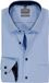 OLYMP Luxor comfort fit chemise - longueur de manche 7 - structure - bleu clair - sans repassage - taille du col : 41