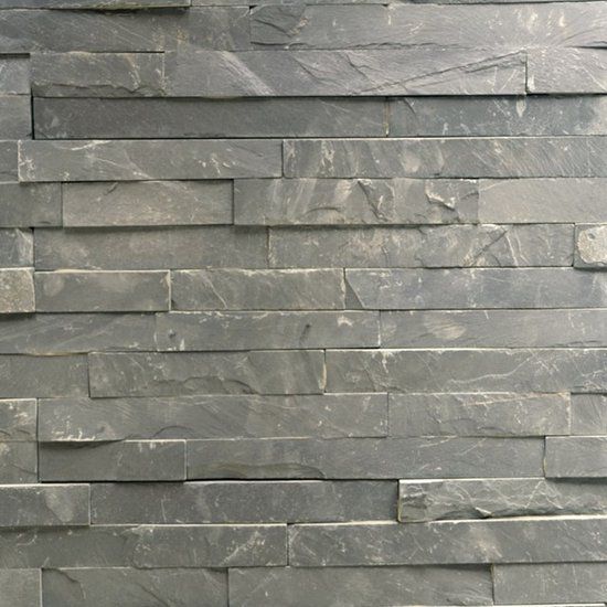 Brick Grey Steenstrips | 15x60cm Natuursteen Grijs Mat