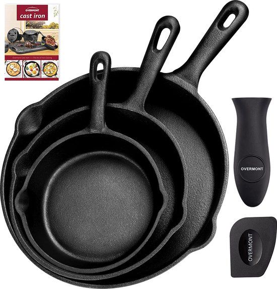 Vermont Grillpan - Gietijzer - Zwart - Ø 24.5 cm - 3-delig