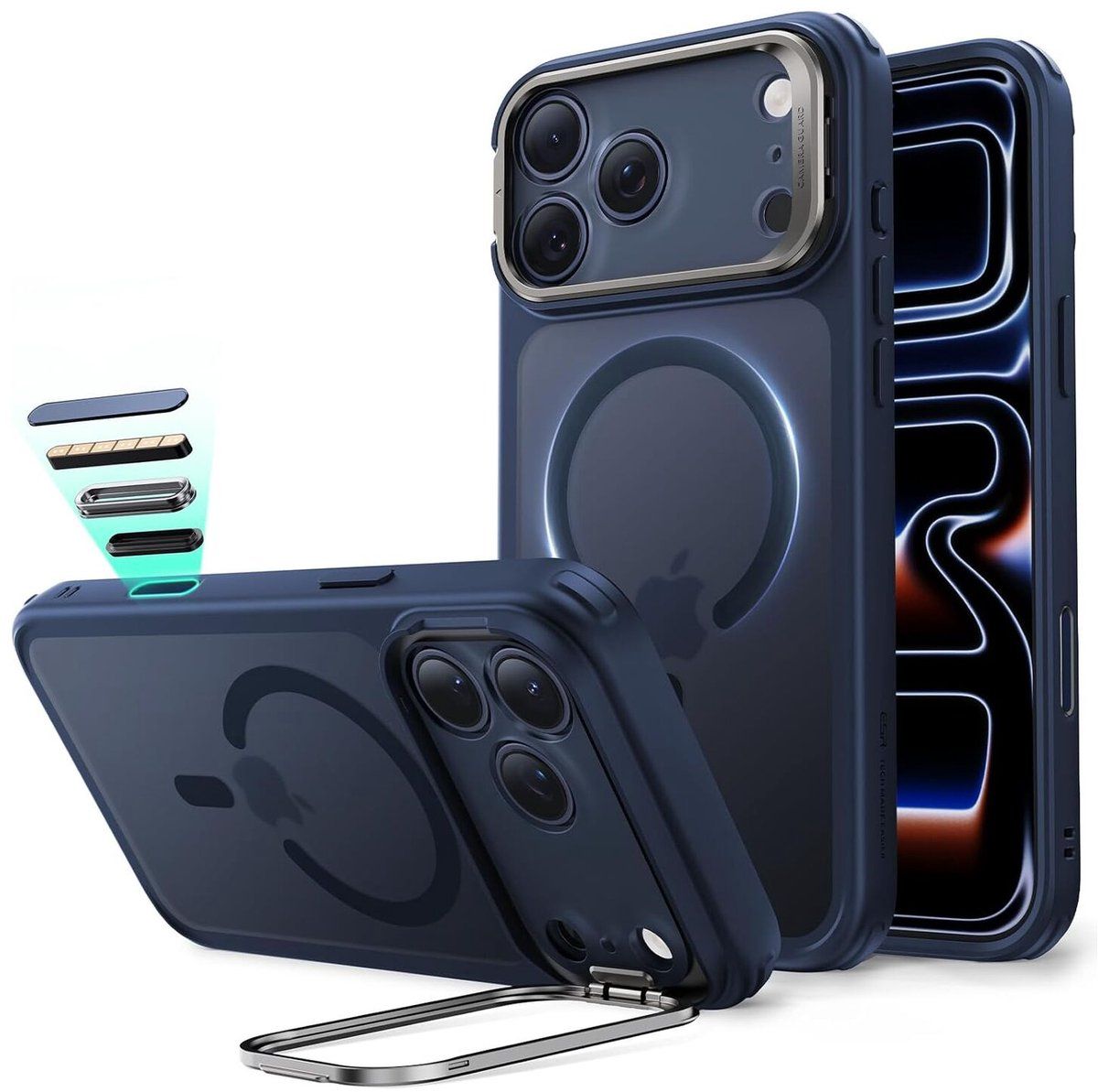 ESR Classic Hybrid HaloLock Stand Hoesje Geschikt voor iPhone 17 Pro - Blauw