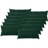 Vidaxl coussin décoratif 12 pc Heerlen vert foncé 40 x 80 cm velours