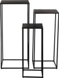 Mica Decorations Quinty Bijzettafel - Set van 3 - Metaal - Zwart
