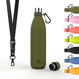 DAIKOKU - Roestvrijstalen Waterfles | Dubbelwandige Thermosfles | 100% Lekvrij | Veilig en Gezond | Multifunctioneel | Groen | 750 ML