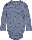 Hummel Baby romper met lange mouwen, Unisex, Vuursteen, Effen, Merinowol/Viscose, 2 jaar