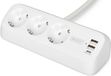 DIGITUS DA-70626 - Set van 2 - Meervoudige wandcontactdoos met USB - Type-C - Wandcontactdoos met randaarde - IP20 - Wit