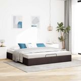 Maison Exclusive - Lit Ottoman sans matelas, couleur marron foncé, 160x200 cm, tissu