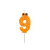 Homéa Mini-verjaardagskaars nummer 9 H 5 cm oranje