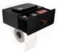 Unyqoos Porte-rouleau de toilette en acier inoxydable noir avec tiroir de rangement