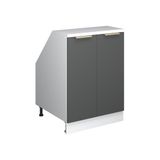 Vicco Rion Kast voor schuine wand – 60 x 81.6 cm met 2 deuren, kastromp 60 cm diepte Antraciet-goud