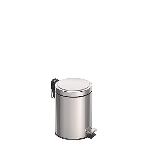Tramontina 5 liter pedaalemmer - Metaal roestvrij staal - 20,5 cm diameter x 29 cm hoogte - 94538105