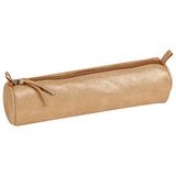 Clairefontaine 410028C - Ronde Schooletui Ø5,5x22cm, Goud Echt Lamsleer