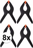 Merkloos Grote zwarte kunststof handdoeken/badlaken knijpers 8 stuks