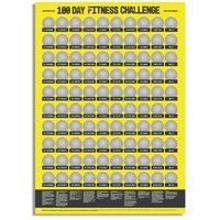 Scratch poster 100 dagen fitness uitdaging Sportcadeau zwart