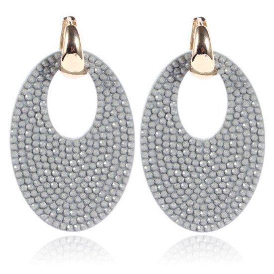 Cilla Jewels Ovale Oorbellen Goud Grijs