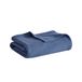 Madison Park Versgesponnen mandweef luxe katoenen deken, marineblauw, 168 x 229 cm, twinsize, mandweef, premium zacht en behaaglijk, 100% katoen, geschikt voor bed, bank of sofa