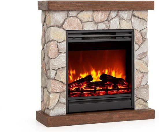 Klarstein Lienz Elektrische Haard - 1800 W - Convectorkachel - Bruin