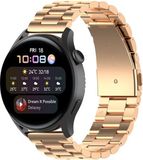By Qubix - Stalen schakelband - Champagne goud - Geschikt voor Garmin Vivoactive 4 / 4L - 22mm