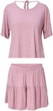 LingaDore Top & skort Vrouwen S Mauve marl