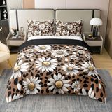 OEM Bettenset 100% katoen retro bloemenprint 135x200 cm 2-delig