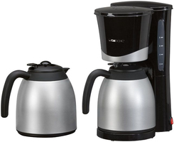 Clatronic KA 3328 Filter Coffee Machine - Black & Stainless Steel - 10 Cups