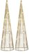 Mica Decorations LED kegel - 2x - kerstboom lamp - goud - polyester/metaal - H50 cm - kerstverlichting