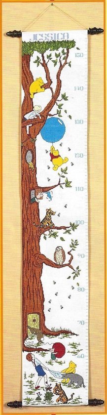 Designer Stitches borduurpakket H8 winnie the pooh classic, groeimeter/meetlat