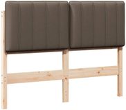 vidaXL - Gestoffeerd hoofdbord - Bruin en Taupe - 120 cm - Massief grenenhout