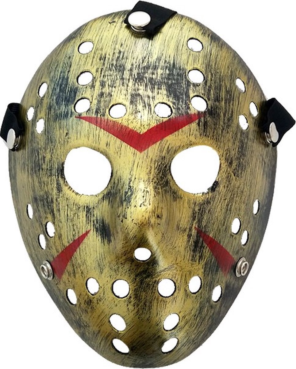 Tecqx Jason Voorhees Hockey Masker - Halloween Masker - Horror Film Friday The 13th - Cosplay Masker - Verkleedmasker - Goud