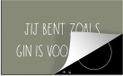 Merkloos KitchenYeah® Inductie beschermer 77x51 cm - Spreuken - Jij Bent Zoals Gin Is Voor Tonic - Quotes - Partner - Inductiebeschermer - Inductiemat - Inductieplaat mat