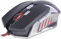 rebeltec Destroyer Optische gamingmuis voor pc, 4000 DPI, 8 programmeerbare knoppen, met nylon kabel, ergonomisch ontwerp, 3-kleurige LED-verlichting