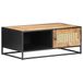 Prolenta Maison Exclusive - Salontafel 90x50x35 cm, ruw mangohout en Weens vlechtwerk