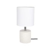 Homemania Bureaulamp Shape Base – bureau, nachtkastje – wit, cement, stof 15 x 15 x 30 cm