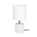 Homemania Bureaulamp Shape Base – bureau, nachtkastje – wit, cement, stof 15 x 15 x 30 cm