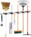 Recalma Bezemhouder - Bezem Ophangsysteem - 6 Haken 5 Klemmen - Bezemhouder ophangsysteem - Tuingereedschap Ophangsysteem - Gereedschapshouder - Zwart - 60 CM - RVS