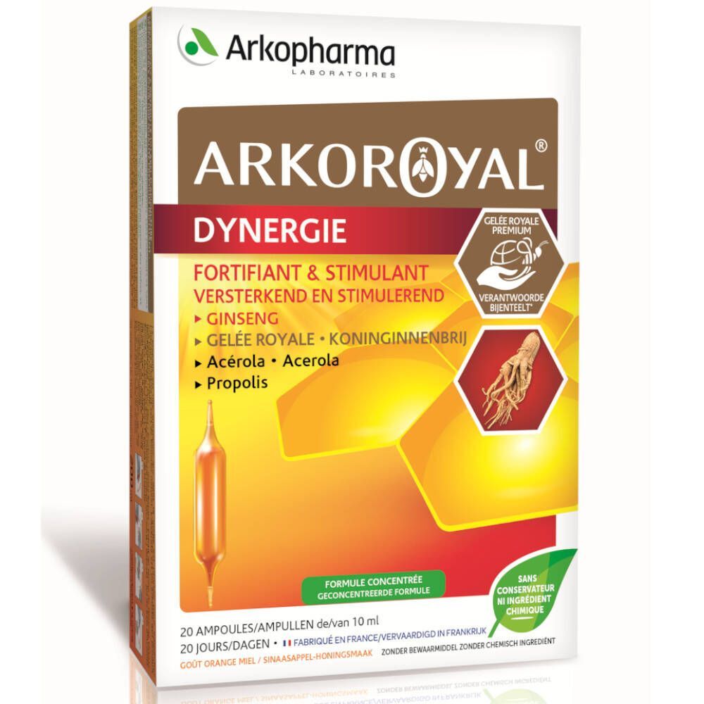 Arkopharma Arkoroyal Dynergie 20x10 ml ampoules