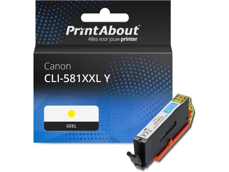 PrintAbout Inktcartridge CLI-581XXL Y Geel Extra hoge capaciteit geschikt voor Canon