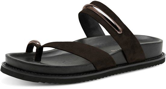 Tamaris leren slippers voor dames 1-27415-46-304 Voetbed Bruin