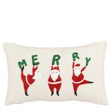Mica Decorations kerstkussen kerstman - wit