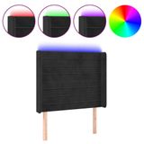 vidaXL Hoofdbord LED 93x16x78/88 cm fluweel zwart