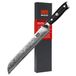 SHAN ZU Damascus Broodmes 20 cm met Gekarteld lemmet, Japans Keukenmes