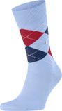 Burlington Manchester gedessineerd katoen sokken heren blauw - maat 40-46