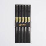 Tokyo Design Studio Eetstokjes Set RVS Zwart 5 Paar