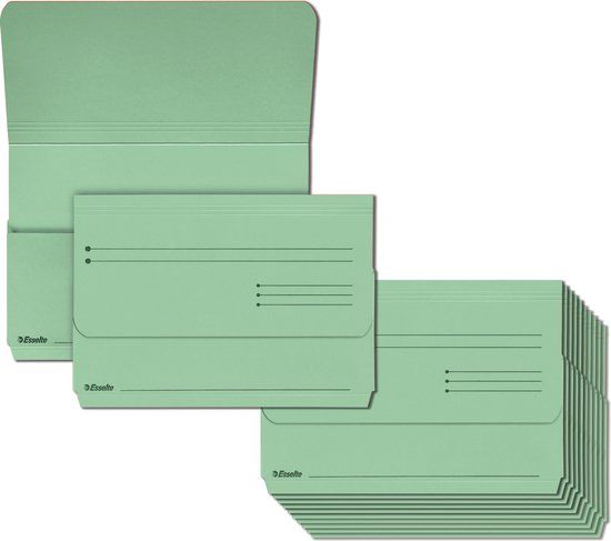 Esselte Manilla Duurzame Kartonnen Insteekmap voor A4 Documenten - Groen