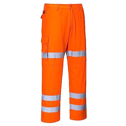 Portwest RT49ORRM Hi-Vis Combat Trousers - Orange - Medium