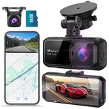 Merkloos Dashcam auto voor en achter - 4K Ultra HD - Wifi en GPS - Nachtzicht - 64 GB