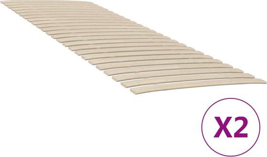 vidaXL Lattenbodem met 48 latten 2 stuks 70x200 cm