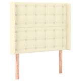 VidaXL Hoofdbord met randen 103x16x118/128 cm kunstleer crèmekleurig